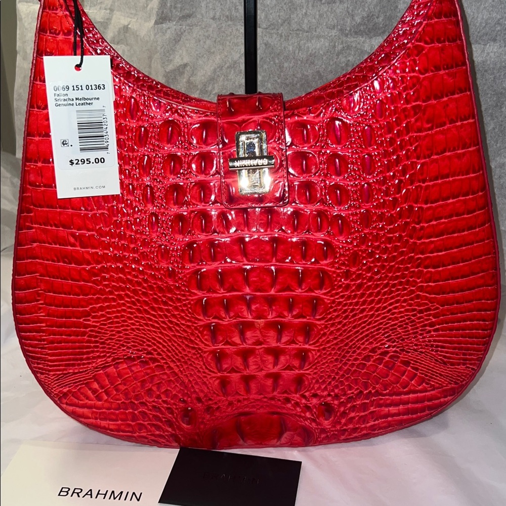 Brahmin Fallon Croc emb shoulder bag Siracha Melbourne - Picture 2 of 4